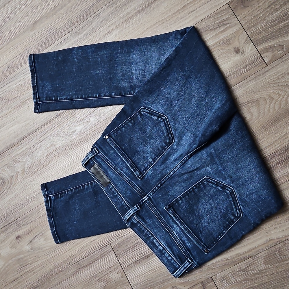 DKNY Jeans Mid Rise Distressed Stretch Cropped Ankle Blue Jeans Women's 06 - Picture 7 of 14